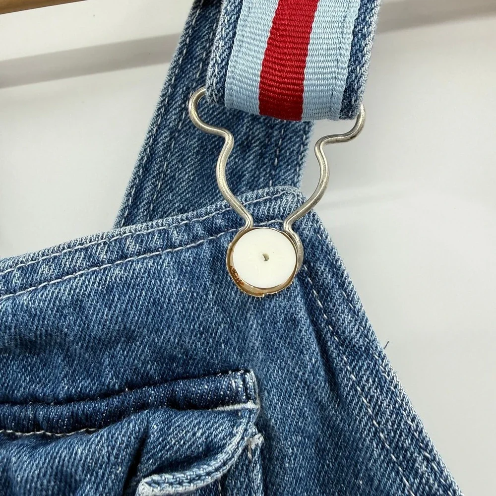 Vintage Blue's Clues 5t Denim Bib Shortalls Overalls‎ Toddler Embroidered Blue